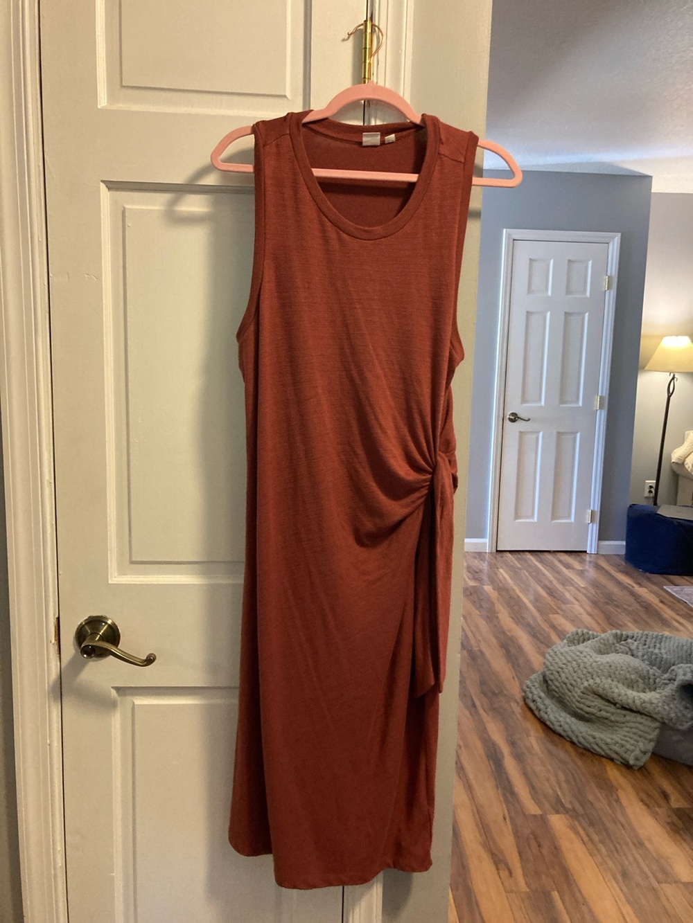 GAP Sleeveless Rust Midi Dress with Side Knot
